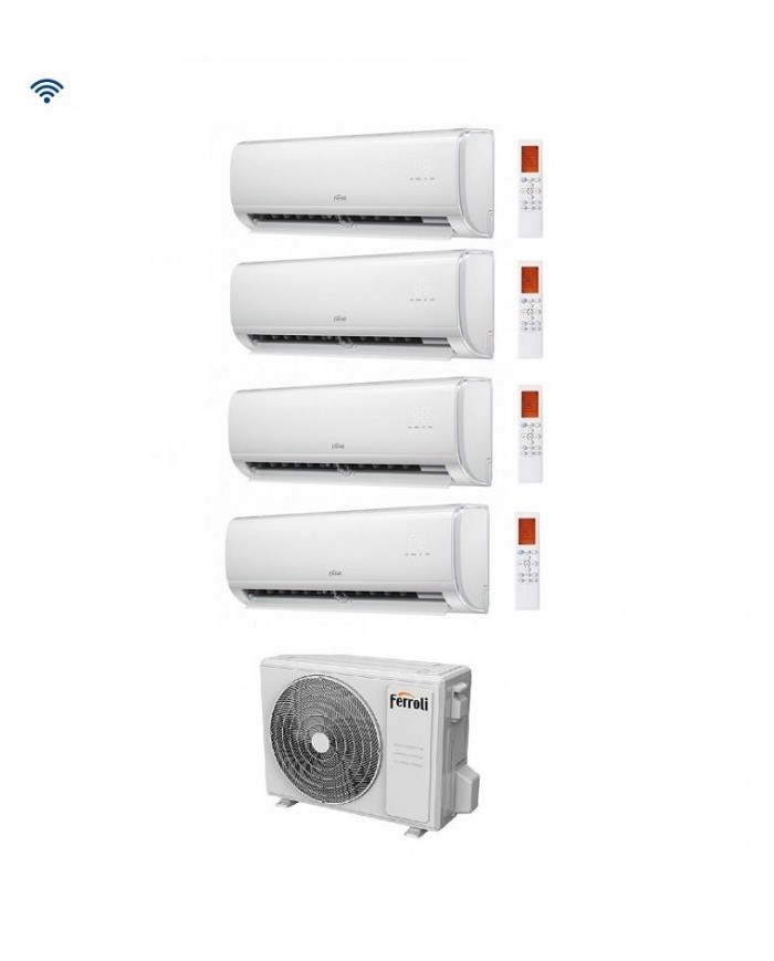 Climatizzatore Condizionatore Quadri Split Inverter Ferroli Giada M 9000+9000+9000+9000 btu con 28-4 Wi-Fi Integrato Alexa e Google HOME 9+9+9+9 - NOVITA Climatizzatore Condizionatore Quadri Split Inverter Ferroli Giada M 9000+9000+9000+9000 btu con 28-4 Wi-Fi Integrato Alexa e Google HOME 9+9+9+9 - NOVITA