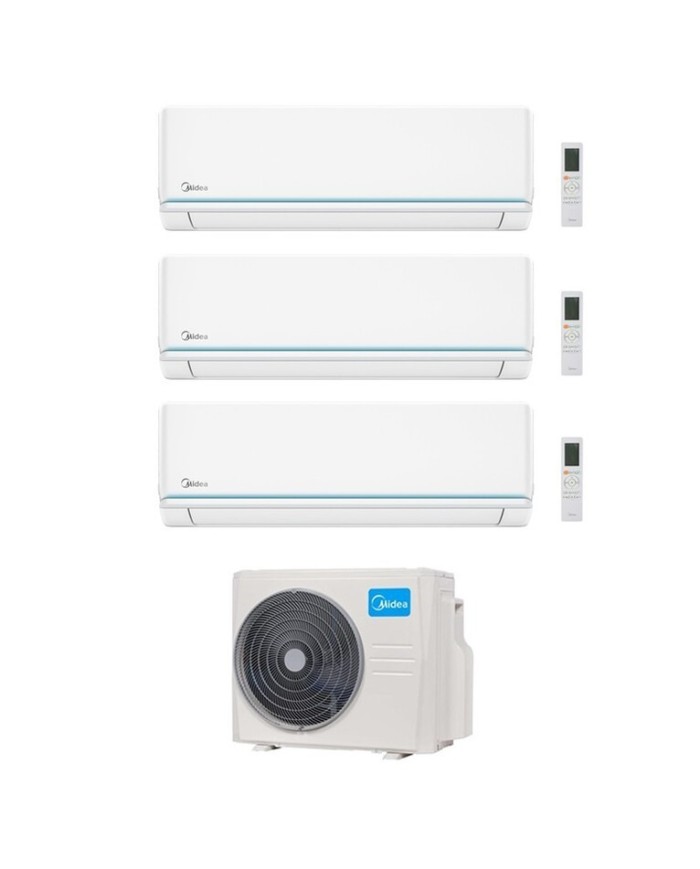 Condizionatore Midea Trial Split Inverter serie EVOLUTION 9+9+12 con M3OG-21HFN8-Q R-32 Wi-Fi Integrato 9000+9000+12000 Condizionatore Midea Trial Split Inverter serie EVOLUTION 9+9+12 con M3OG-21HFN8-Q R-32 Wi-Fi Integrato 9000+9000+12000