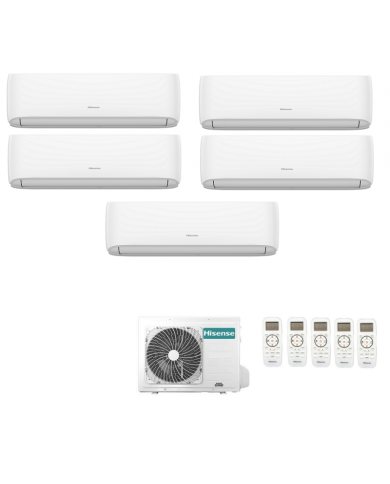Condizionatore Penta Split Hisense Hi-Comfort 9+9+12+12+12 con 5AMW125U4RTA R-32 Wi-Fi Integrato Condizionatore Penta Split Hisense Hi-Comfort 9+9+12+12+12 con 5AMW125U4RTA R-32 Wi-Fi Integrato
