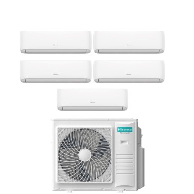 Condizionatore Penta Split Hisense Hi-Comfort 9+9+9+9+9 con 5AMW105U4RQC R-32 Wi-Fi Integrato Condizionatore Penta Split Hisense Hi-Comfort 9+9+9+9+9 con 5AMW105U4RQC R-32 Wi-Fi Integrato
