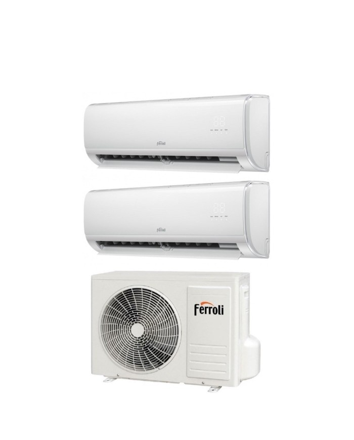 Climatizzatore Condizionatore Dual Split Inverter Ferroli Giada M 12000+12000 btu con 21-3 Wi-Fi Integrato Alexa e Google HOME 12+12 - NOVITA Climatizzatore Condizionatore Dual Split Inverter Ferroli Giada M 12000+12000 btu con 21-3 Wi-Fi Integrato Alexa e Google HOME 12+12 - NOVITA