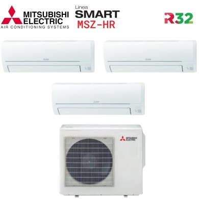 Climatizzatore Condizionatore Mitsubishi Electric Trial Split Inverter serie SMART MSZ HR 9+12+12 con MXZ-3HA50VF R-32 Wi-Fi Optional 9000+12000+12000 Climatizzatore Condizionatore Mitsubishi Electric Trial Split Inverter serie SMART MSZ HR 9+12+12 con MXZ-3HA50VF R-32 Wi-Fi Optional 9000+12000+12000