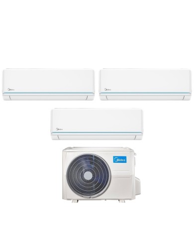 Condizionatore Midea Trial Split Inverter serie EVOLUTION 9+9+18 con M3OA-27HFN8-Q R-32 Wi-Fi Integrato 9000+9000+18000 Condizionatore Midea Trial Split Inverter serie EVOLUTION 9+9+18 con M3OA-27HFN8-Q R-32 Wi-Fi Integrato 9000+9000+18000